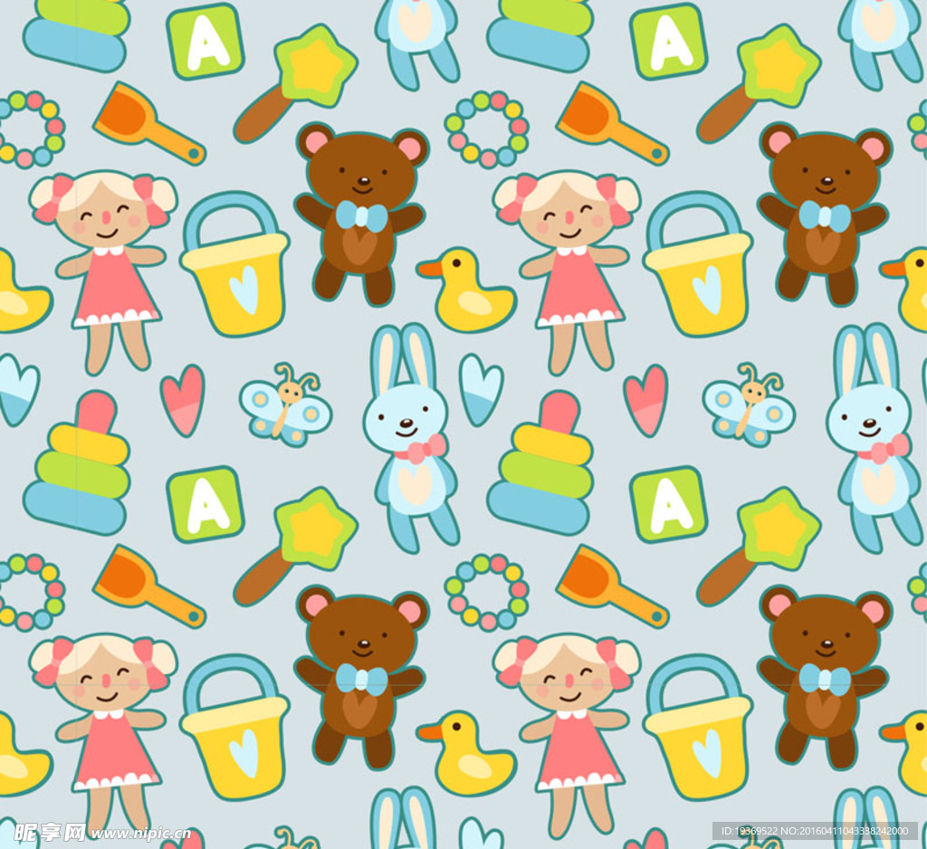 卡通玩具无缝背景