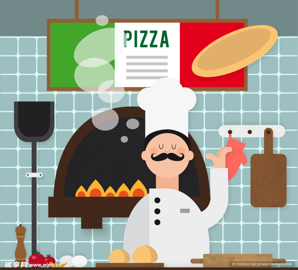 意大利厨师插画