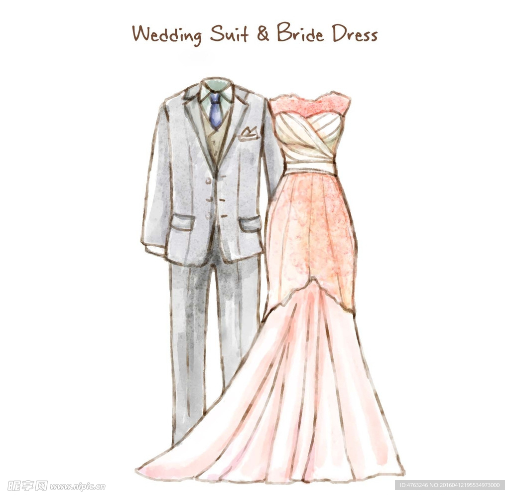 男女婚礼礼服设计