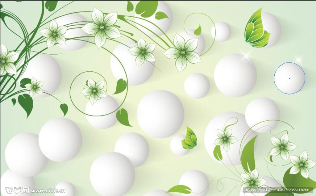 3D圆球花纹背景