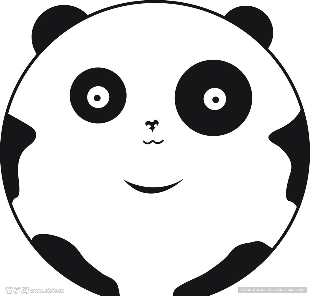 熊猫 头 panda  印花