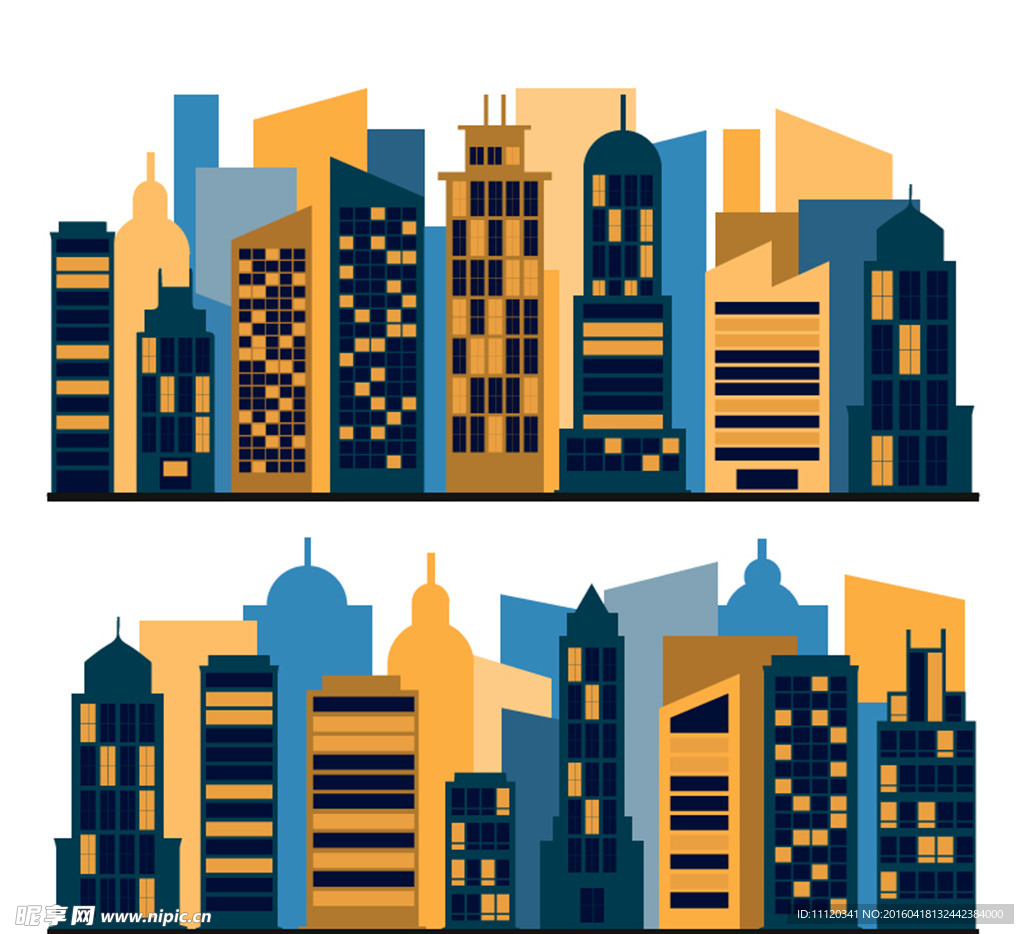 都市楼群设计矢量素材