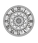 圆形时钟雕花