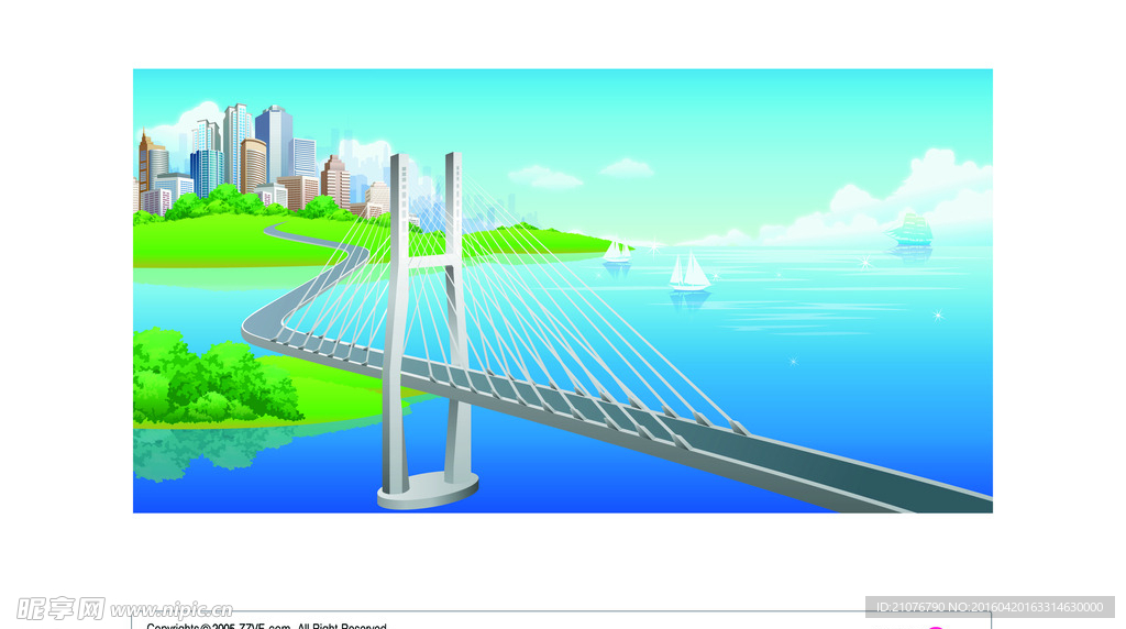 城市郊外城郊高架桥矢量