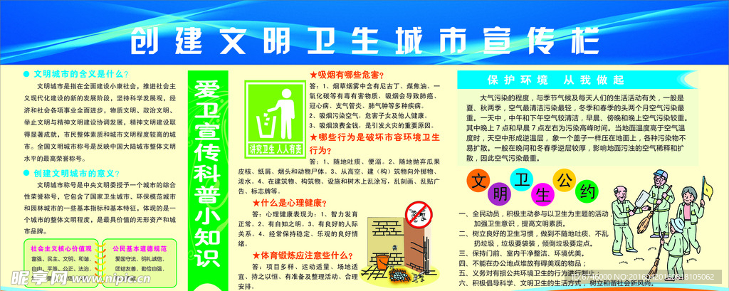 创建文明卫生城市 宣传栏