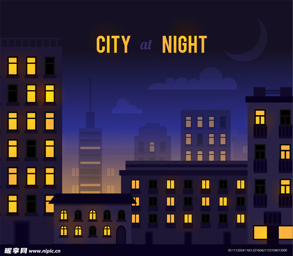 时尚都市夜晚矢量素材