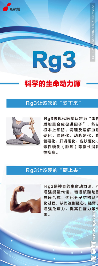 Rg3 科学的生命动力源易拉宝
