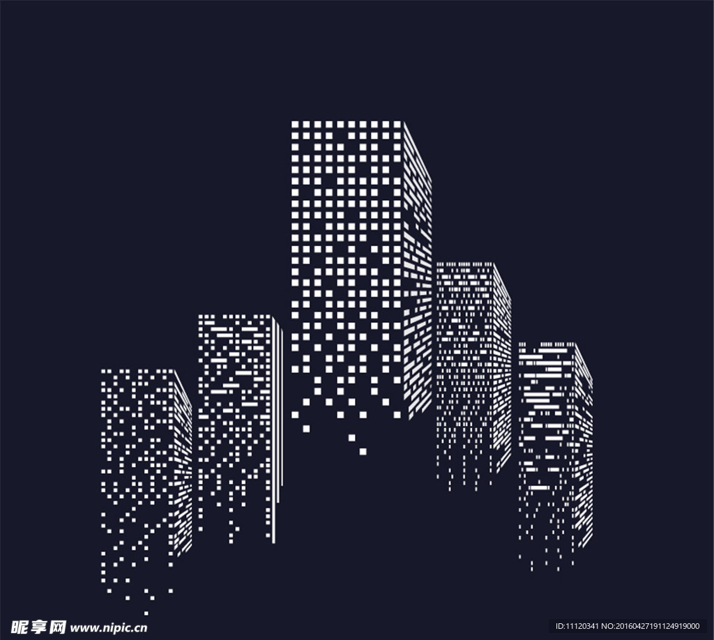 抽象都市大厦设计矢量素材