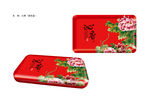 牡丹花铁盒月饼包装(平面图）