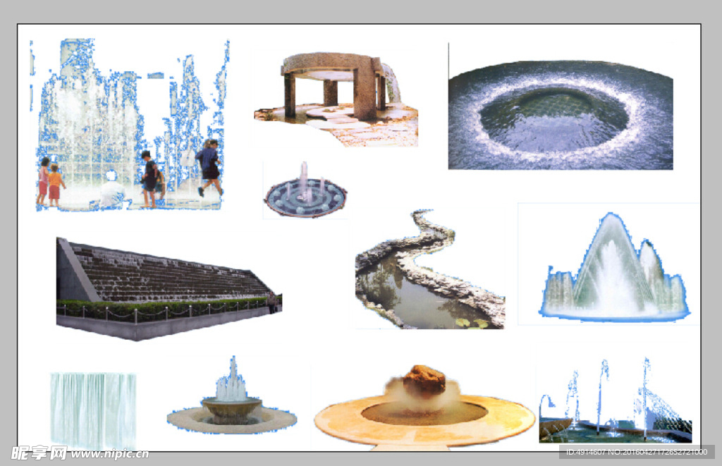 喷泉素材  涌泉素材 城市喷泉