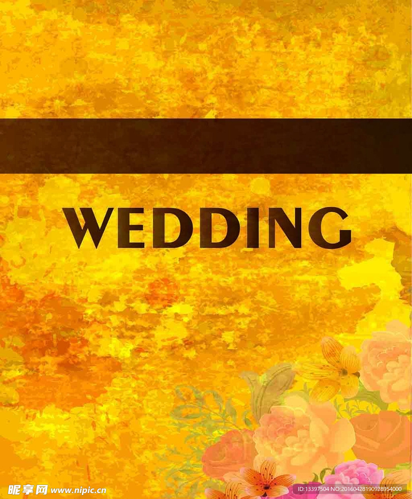 橙色婚礼宴会舞台背景