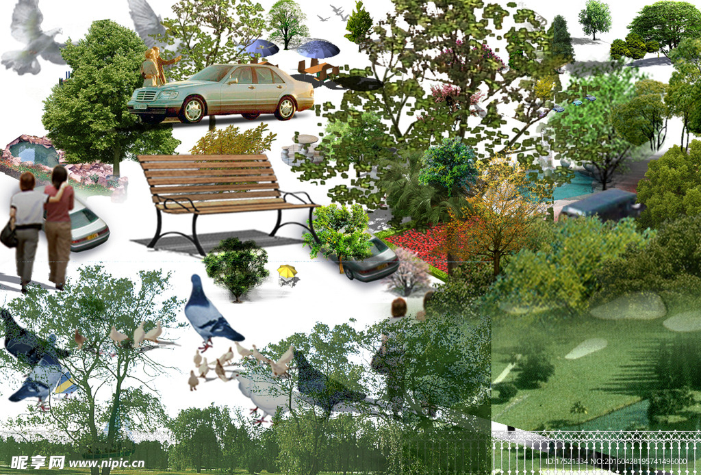 非常好的 鸟瞰透视图配景psd