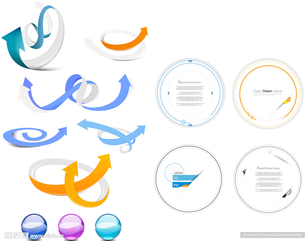 简洁清爽箭头标签