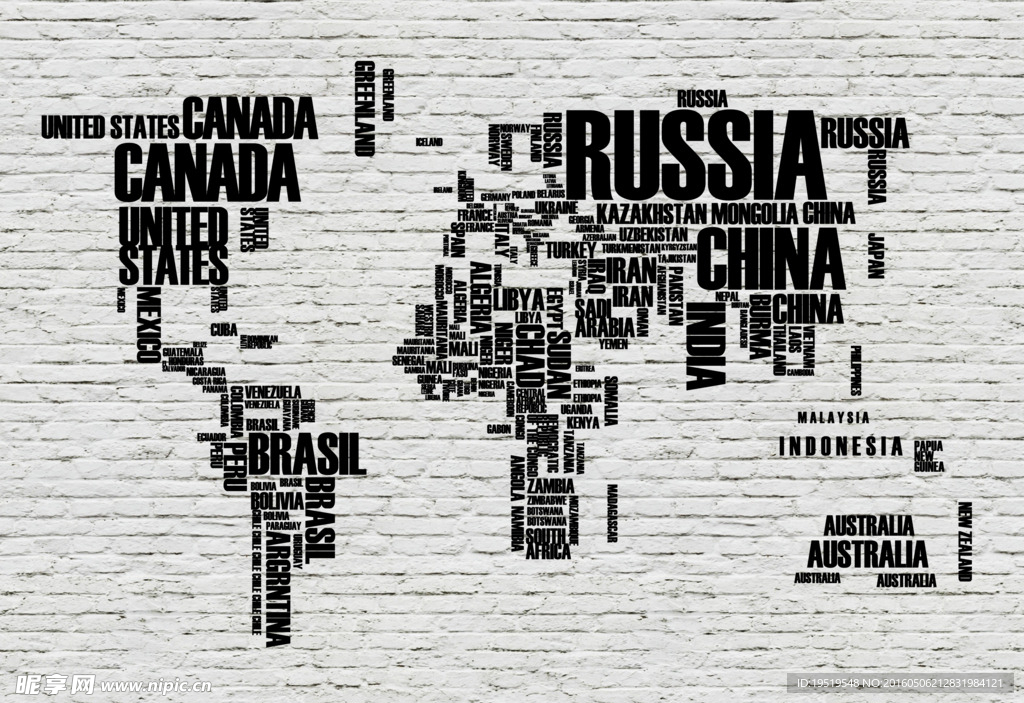 白色墙砖英文字母背景