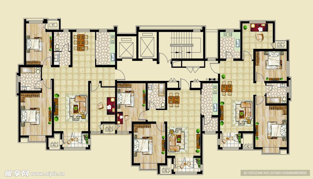 地产彩色平面户型图