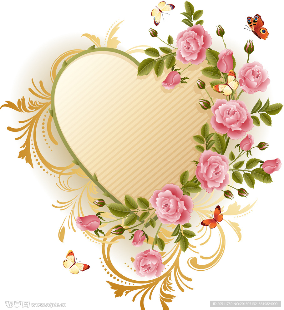 欧式花边粉色玫瑰背景