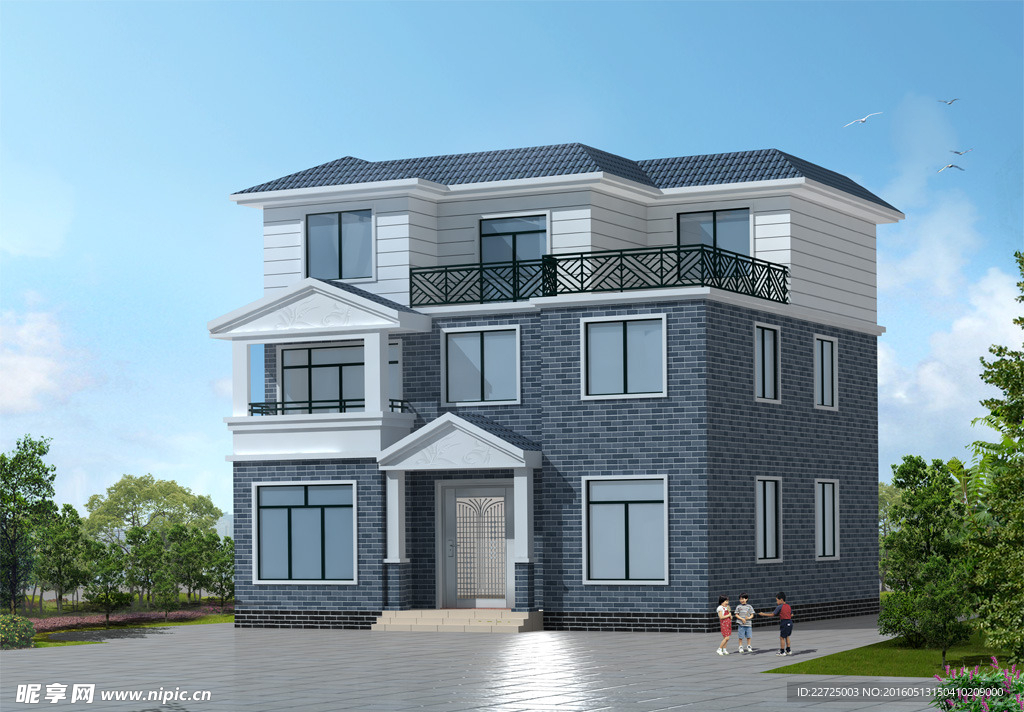 新颖农村别墅楼房设计效果图