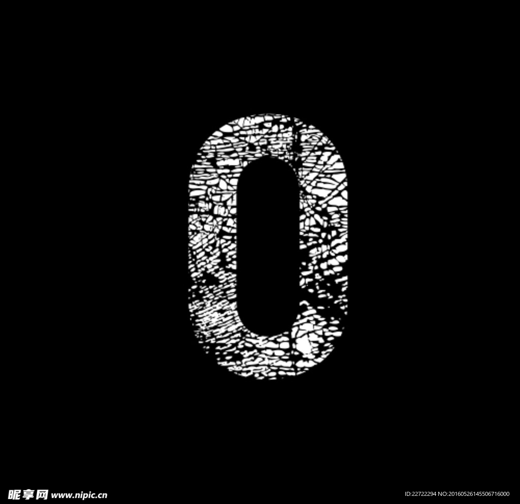 带纹理的数字 零