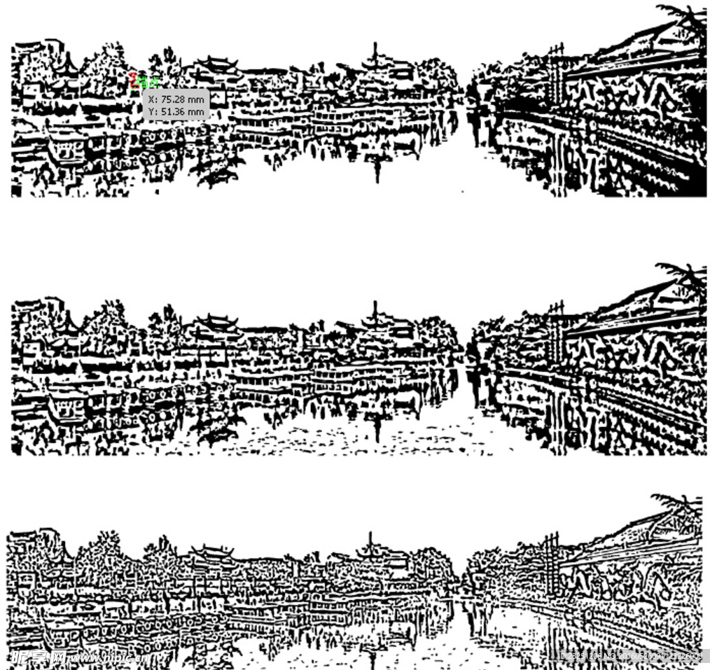 秦淮人家黑白图案