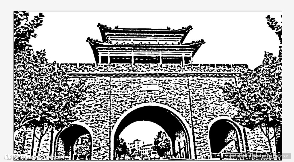南京仪凤门矢量