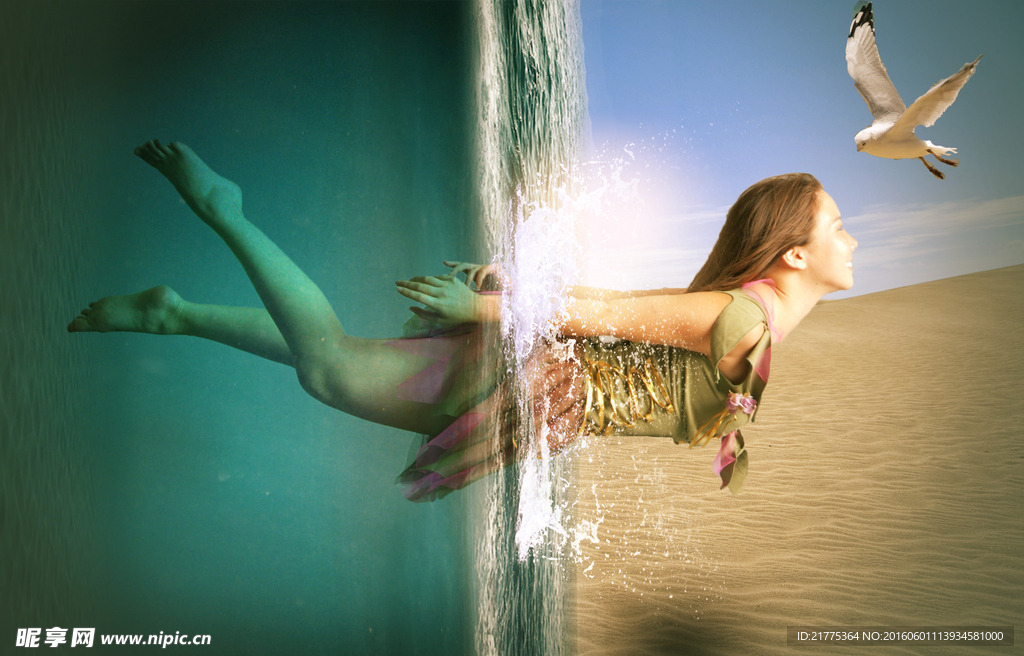 海水沙漠合成图