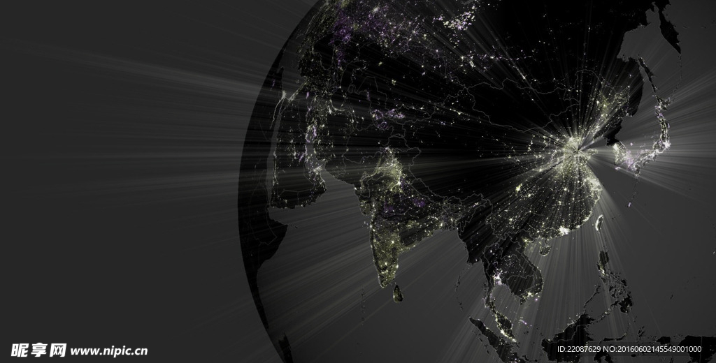 中国卫星夜景灯光放射
