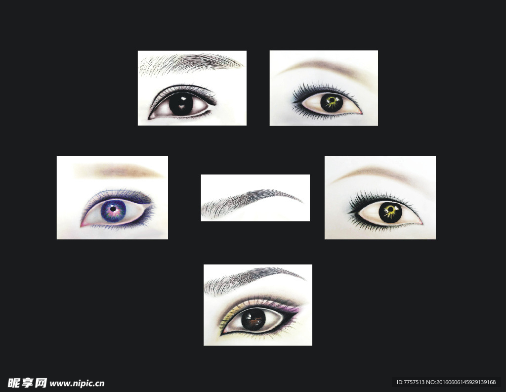 手绘韩式半永久眼睛图