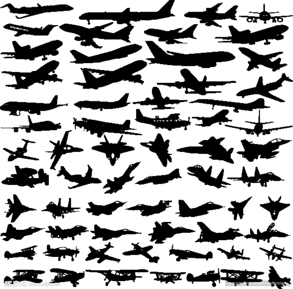 各式飞机剪影
