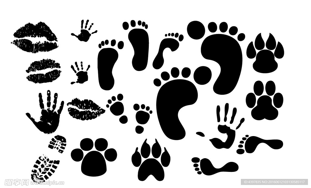 脚印 鞋印 手掌  唇印