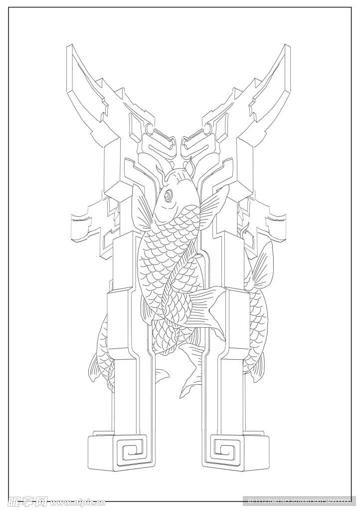 鲤鱼跳龙门雕塑