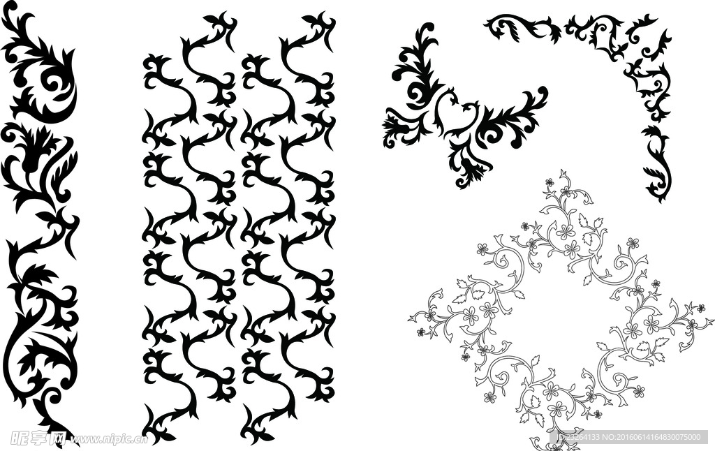 设计素材：适合做底纹的花纹素材