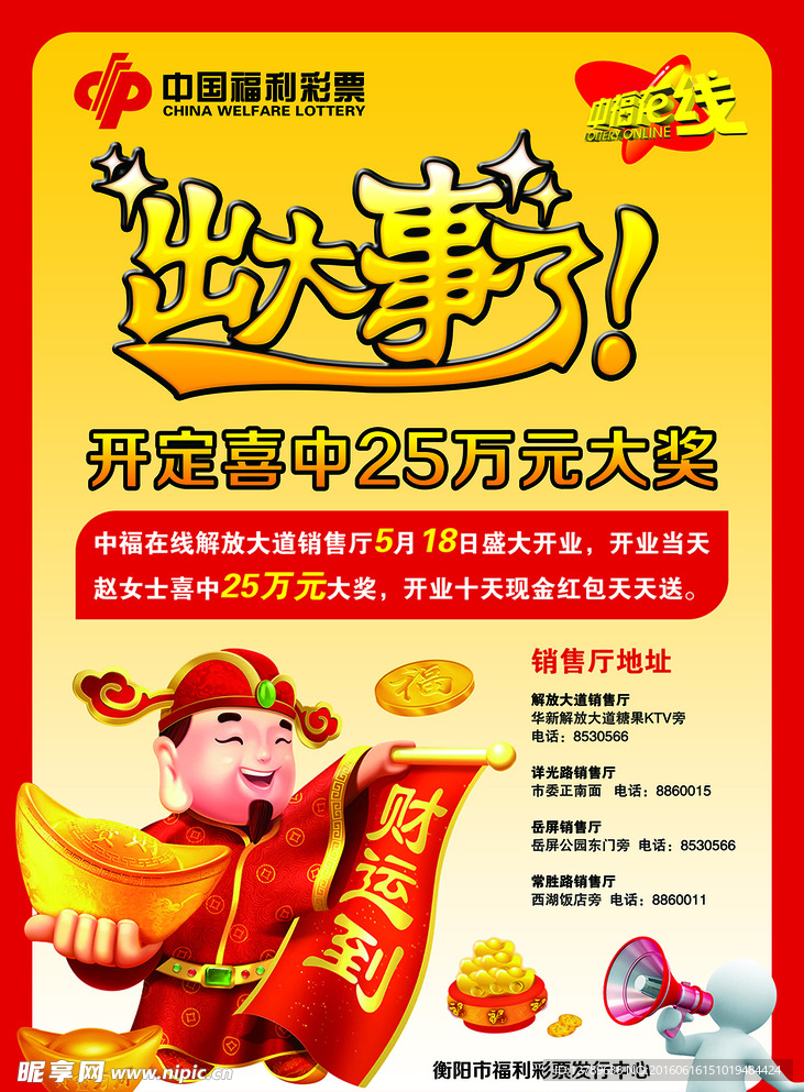 中国福利彩票 中奖海报
