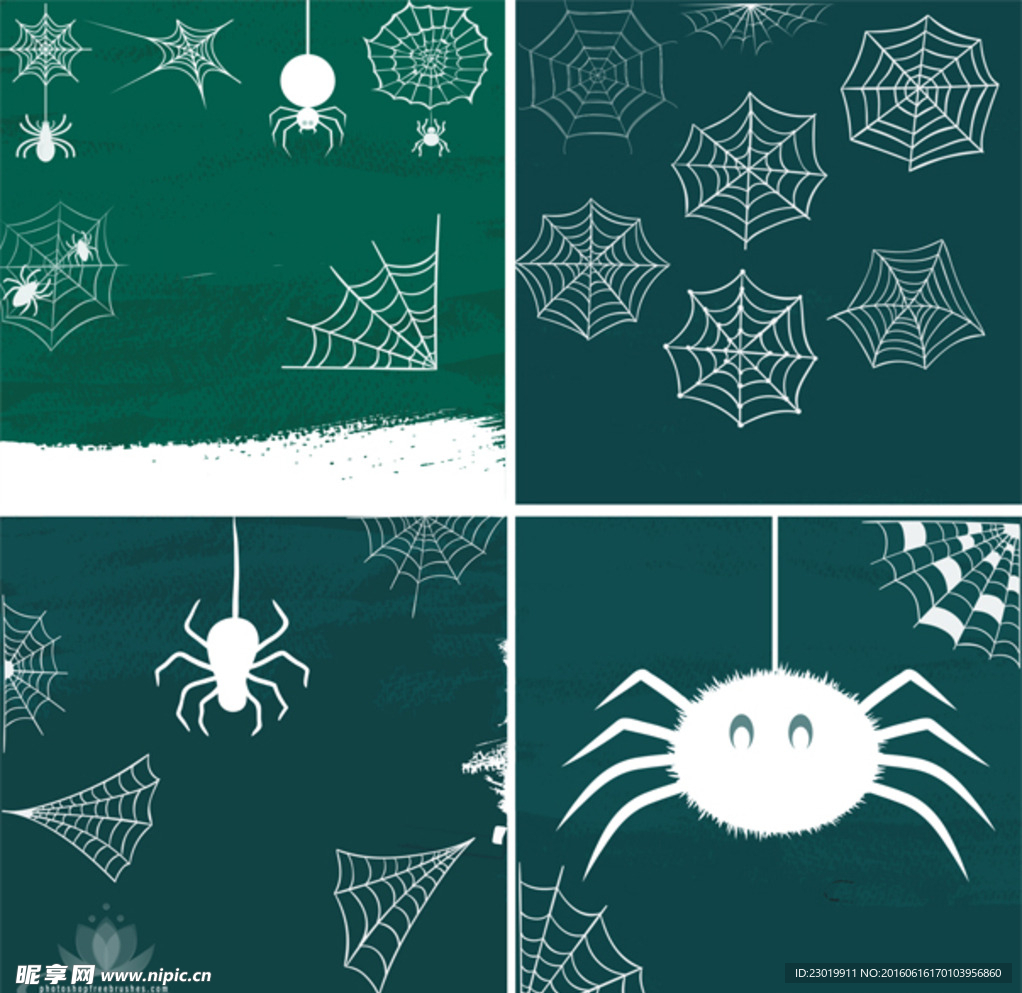 万圣节蜘蛛和蜘蛛网效果PS笔刷