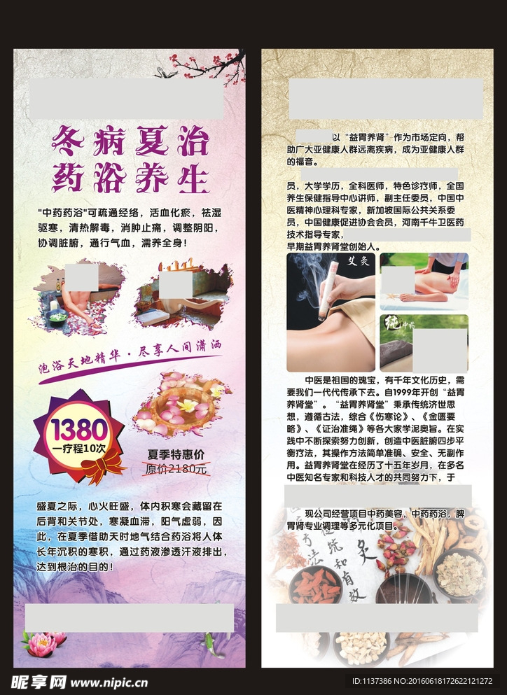 养生美容展架海报