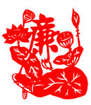 剪纸 荷花 荷叶