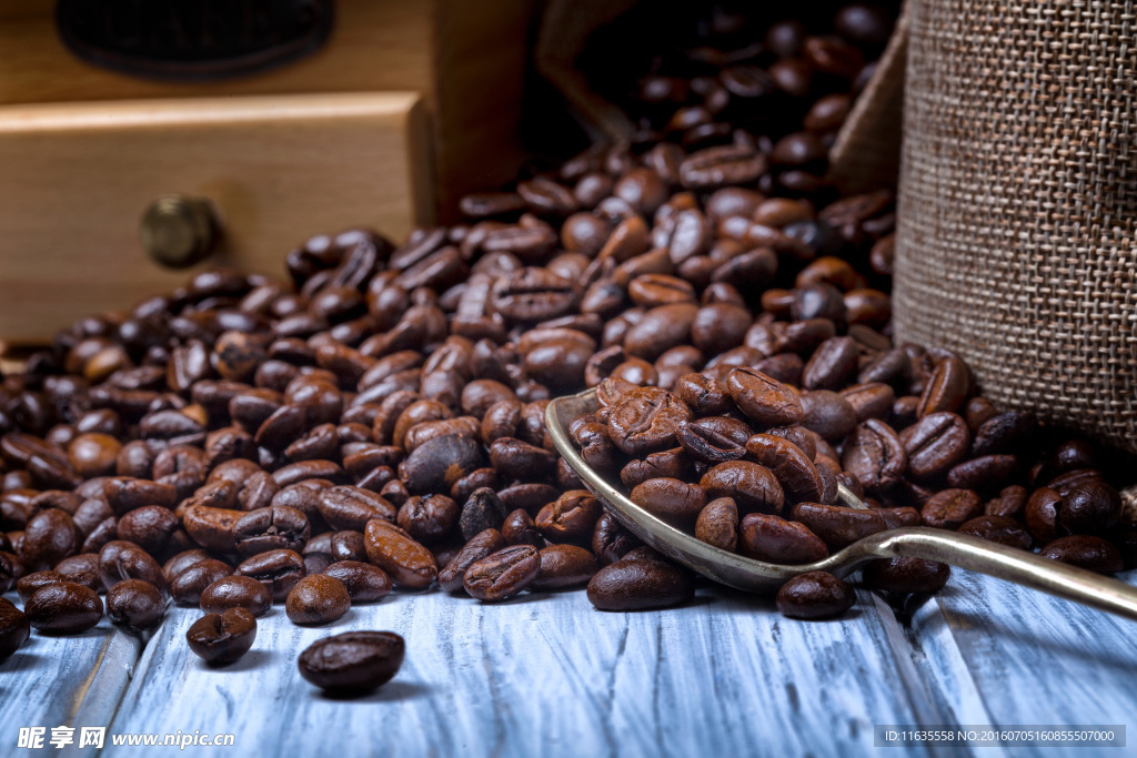 美味的咖啡豆特写