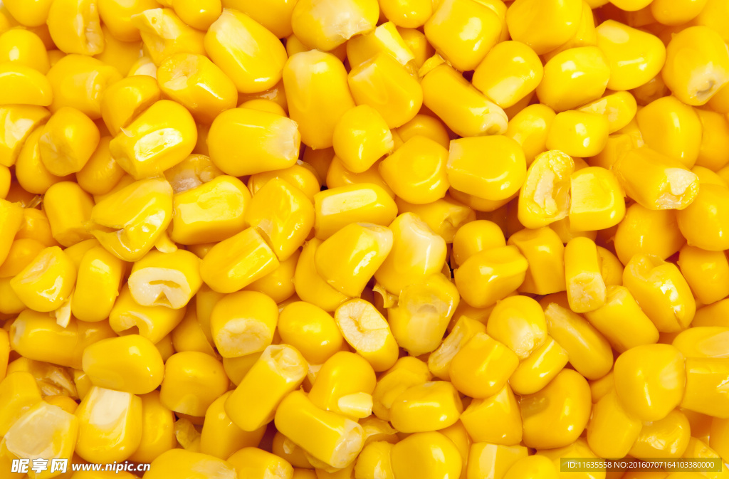 美味的玉米粒与玉米