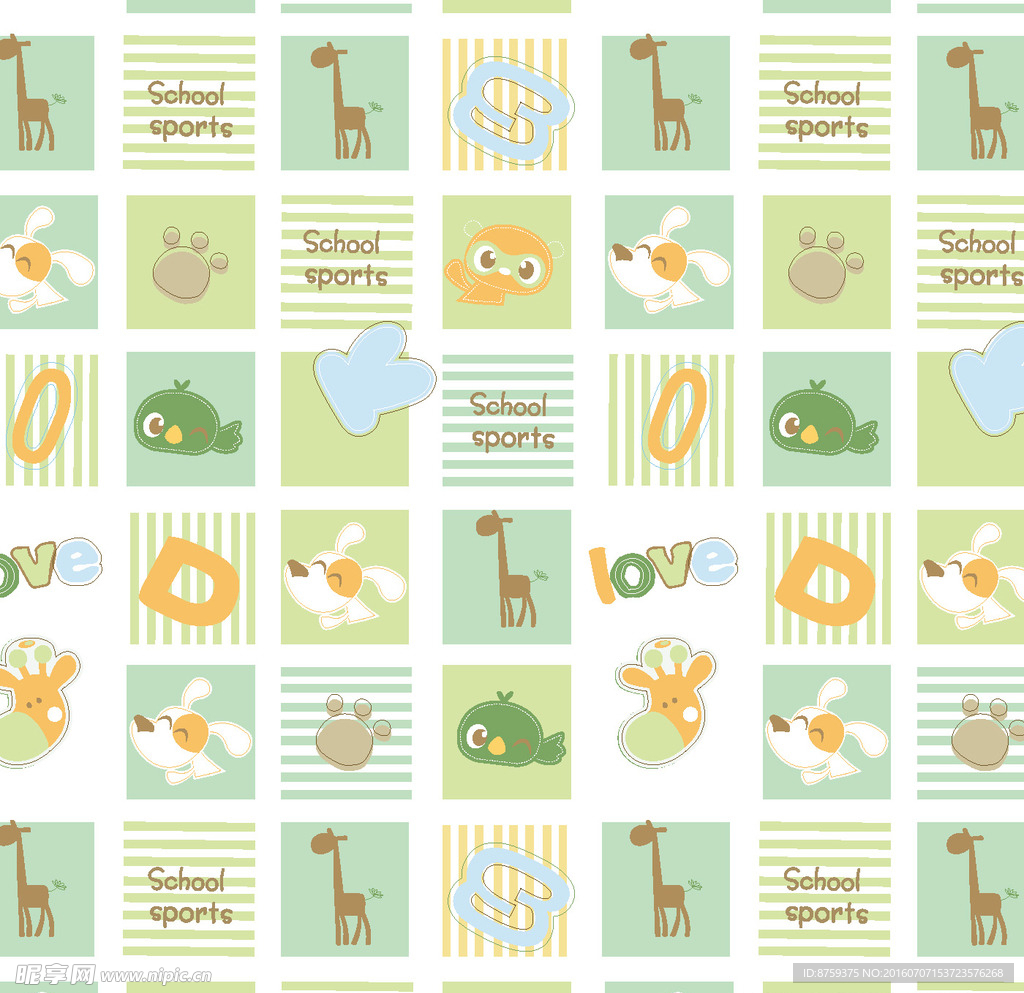 矢量图 卡通动物 长颈鹿