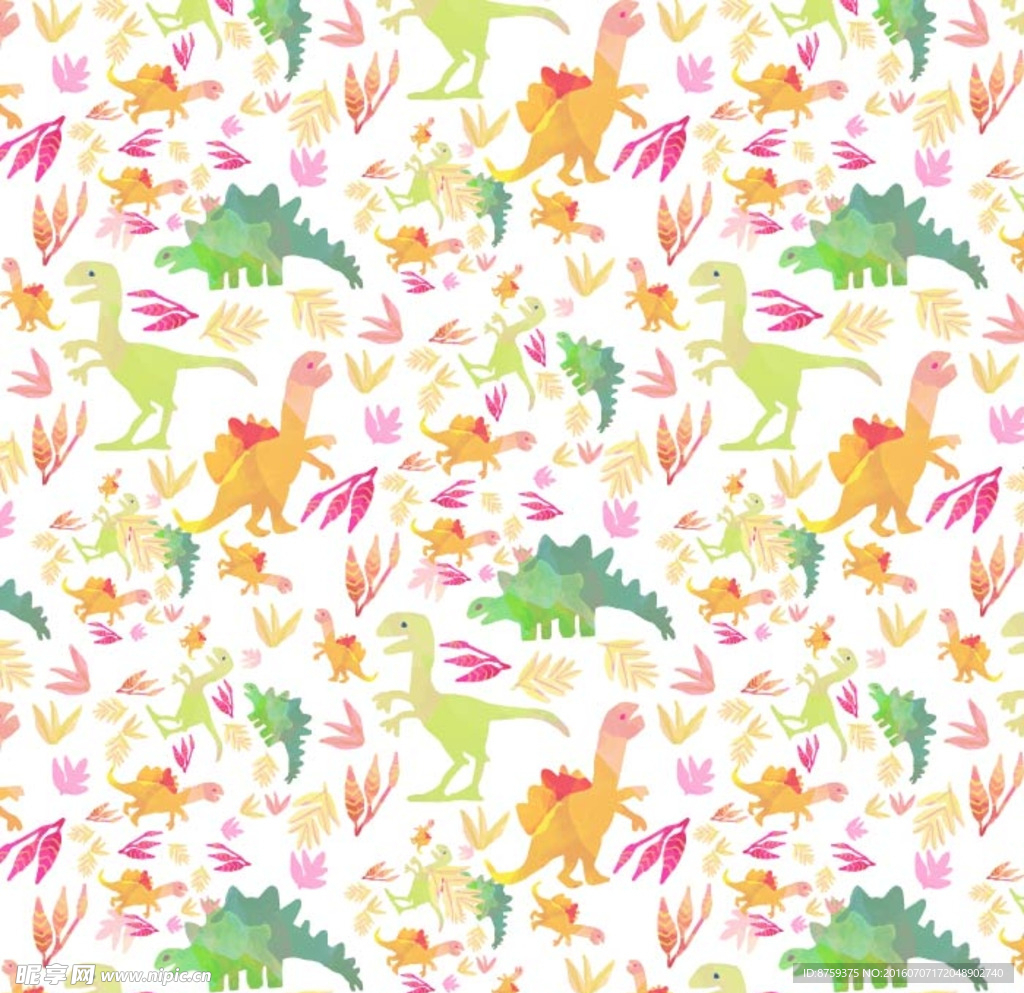 矢量图 植物 恐龙