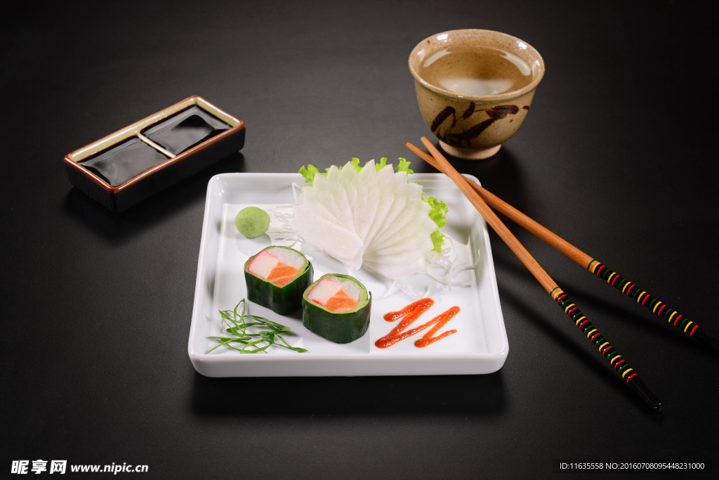 诱人的日本寿司美食