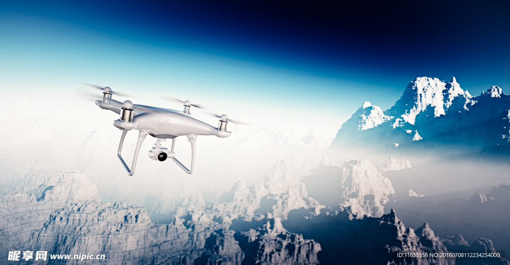 在天上飞行的无人机