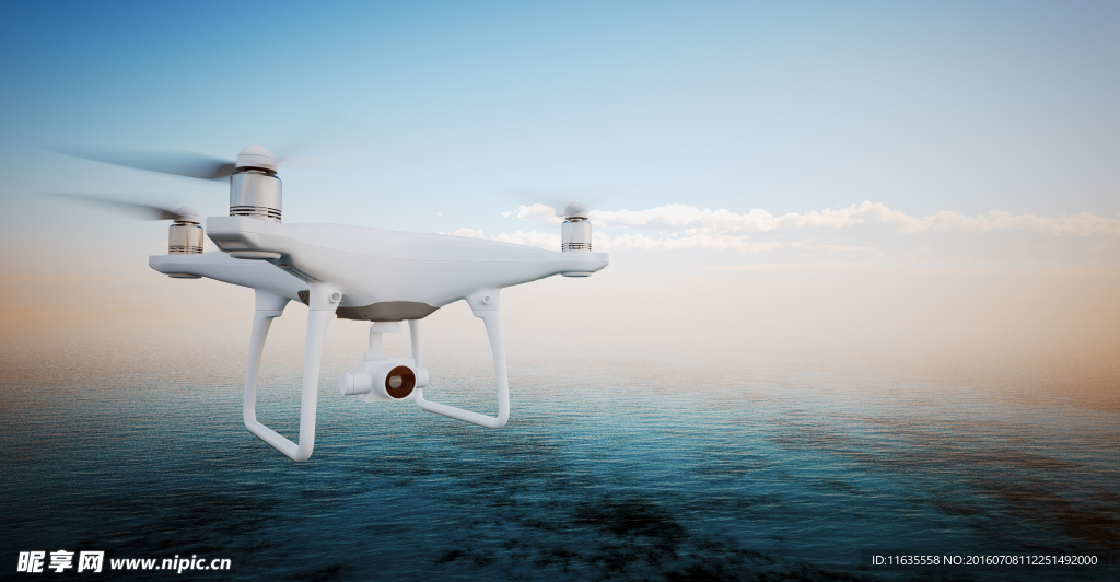 在天上飞行的无人机