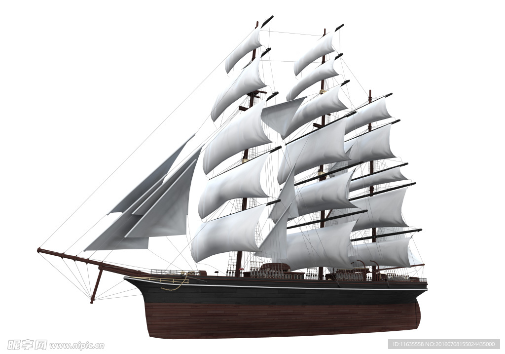 古老的大型帆船
