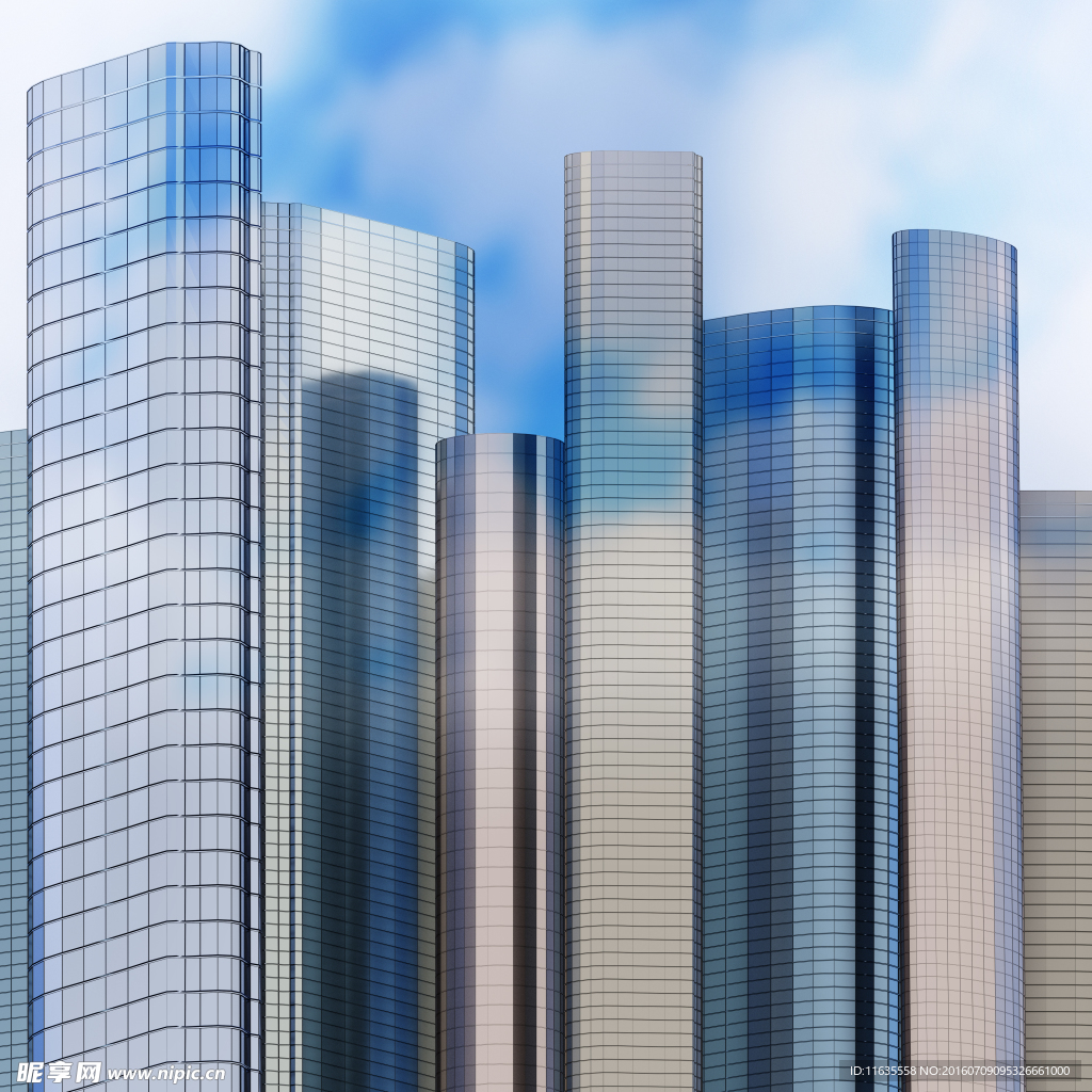 玻璃幕墙写字楼仰视