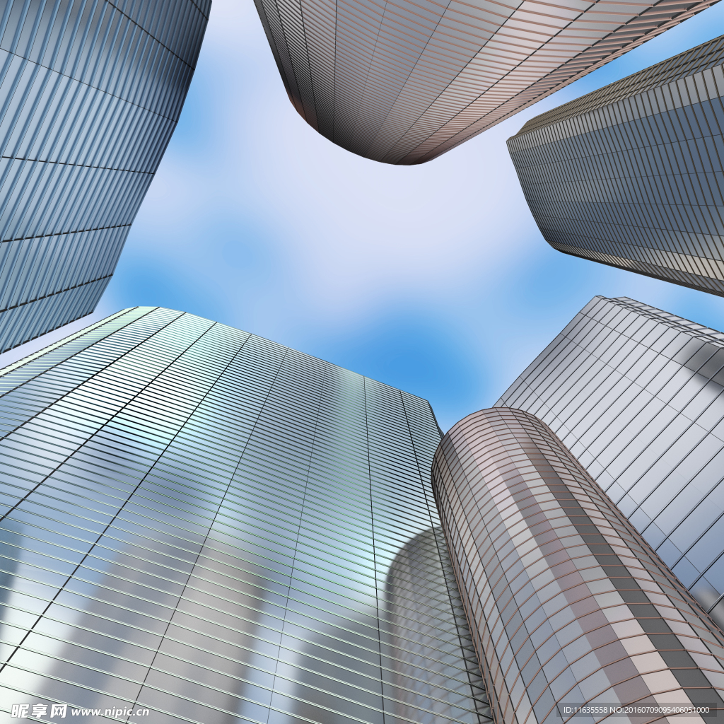 玻璃幕墙写字楼仰视