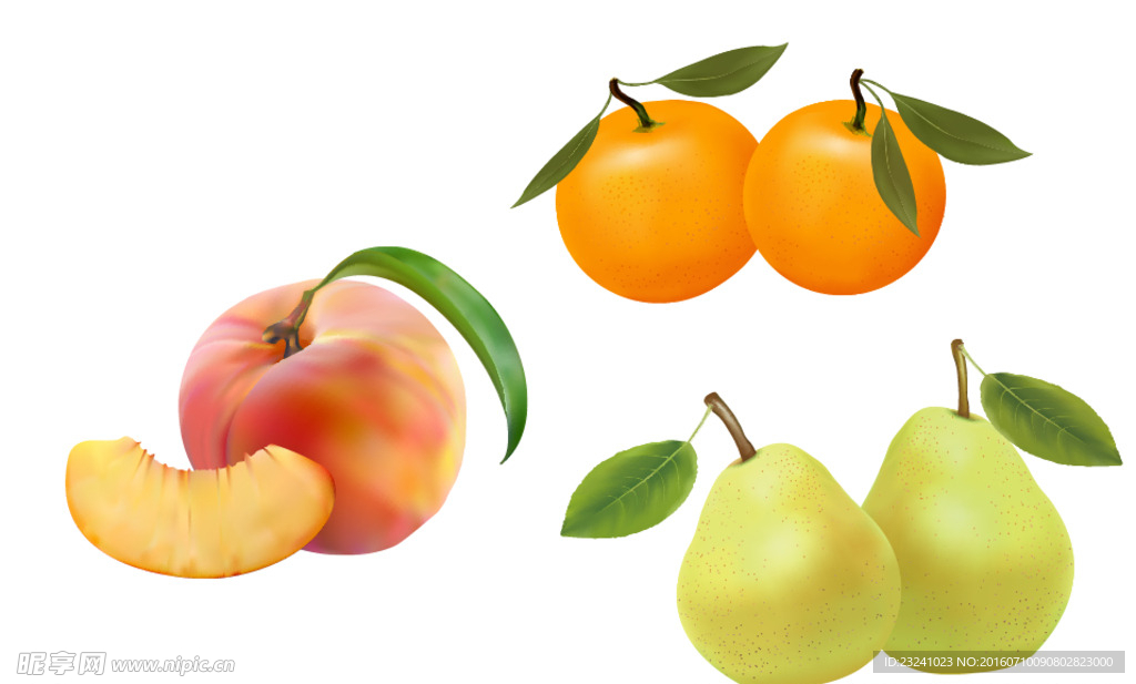 桃子 梨 橙子