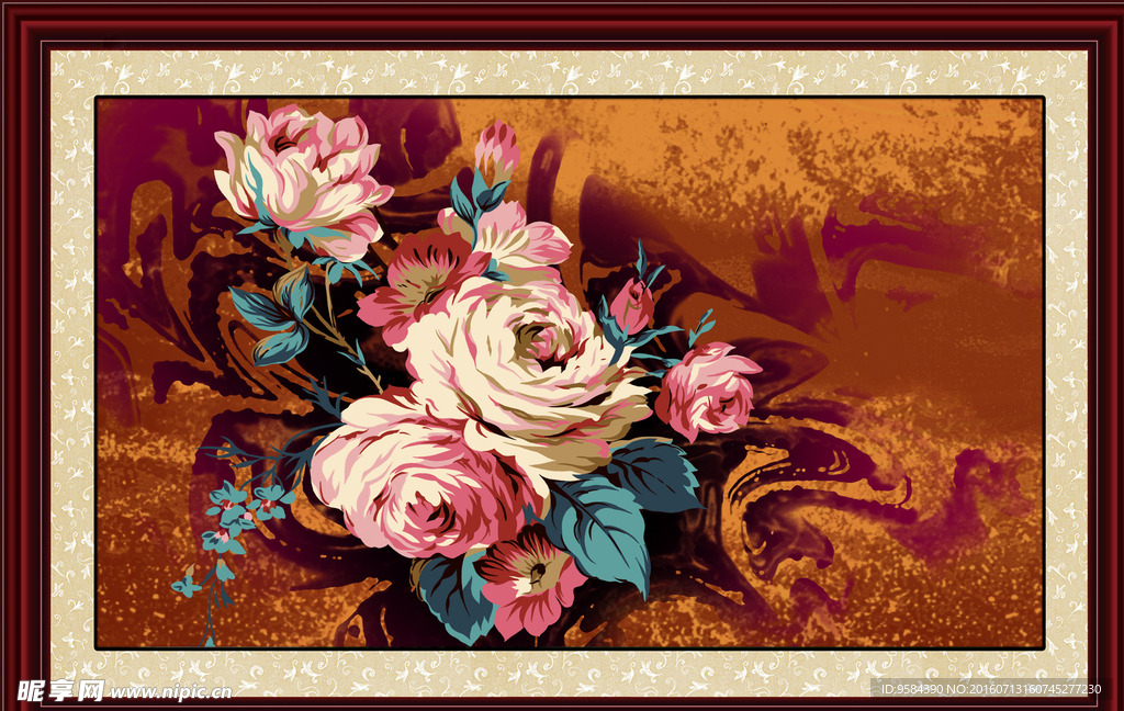 油画花卉装饰画无框画