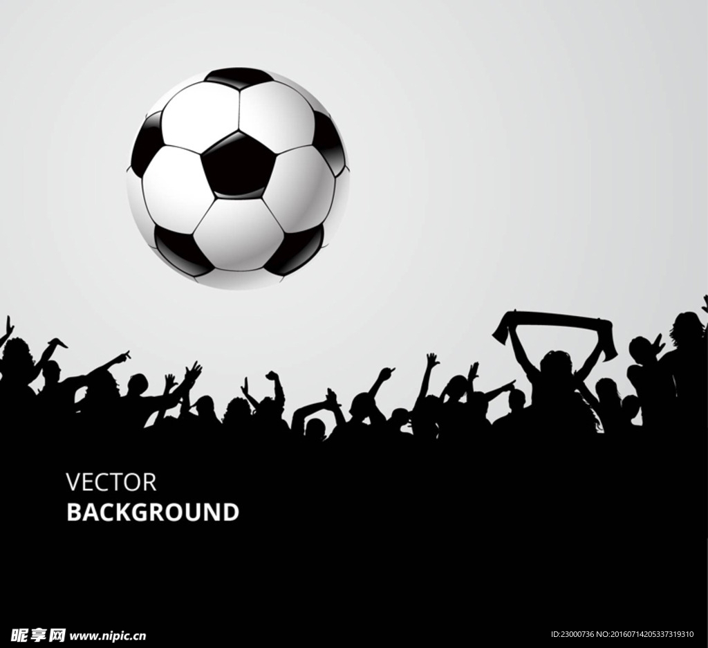 黑白足球剪影