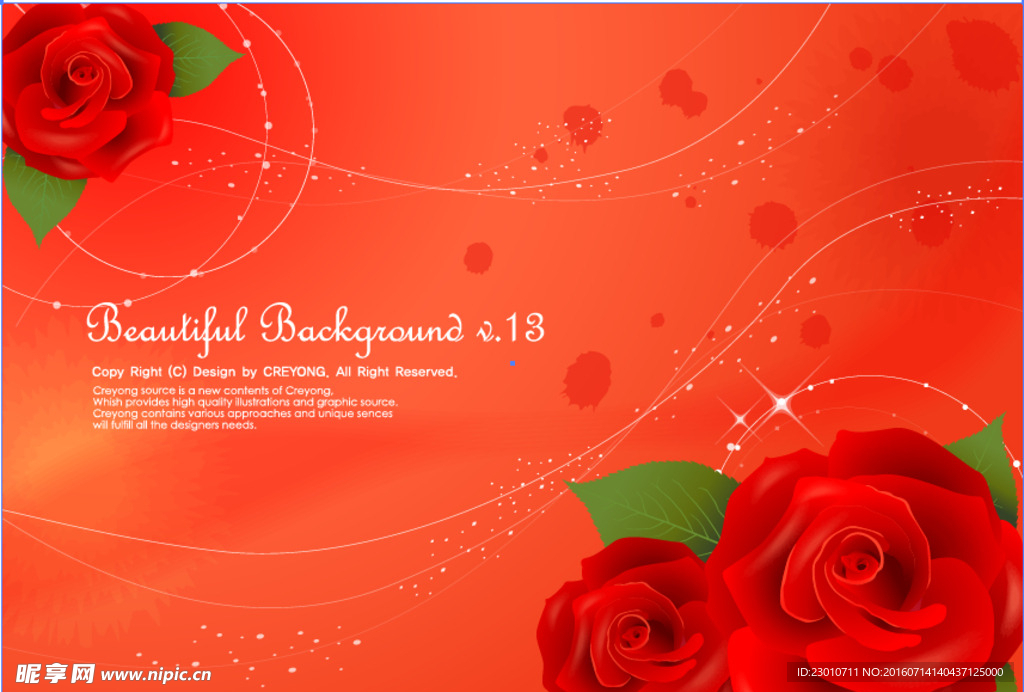红色梦幻背景 红玫瑰