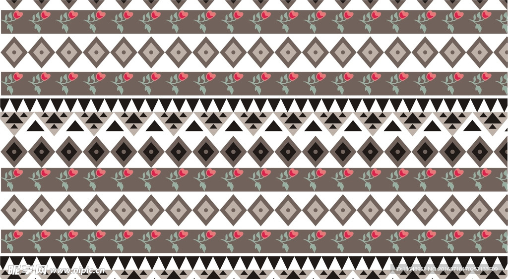 几何玫瑰花纹图